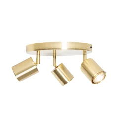 Plafonnier moderne en laiton rond ajustable 3 lumières - Java