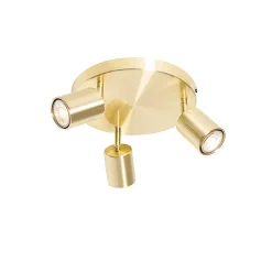 Plafonnier moderne en laiton rond ajustable 3 lumières - Java