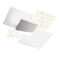 Plafonnier moderne 1088/90-FO Verre Blanc et Feuille d'Or 4xE27