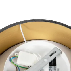 Plafonnier moderne gris 30 cm avec intérieur doré - Drum