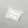 Plafonnier moderne Isotta 5 lumières GX53 blanc - Plafonnier courbé en métal 50x55cm, géométrique, max 5x8W, ampoules exclues
