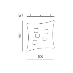 Plafonnier moderne Isotta 5 lumières GX53 blanc - Plafonnier courbé en métal 50x55cm, géométrique, max 5x8W, ampoules exclues