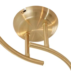 Plafonnier moderne laiton avec verre ambré 4 lumières - Alanis