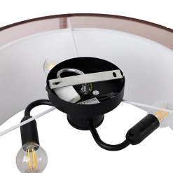 Plafonnier moderne marron avec blanc 50 cm 3 lumières - Drum Duo