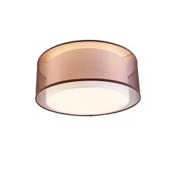 Plafonnier moderne marron avec blanc 50 cm 3 lumières - Drum Duo