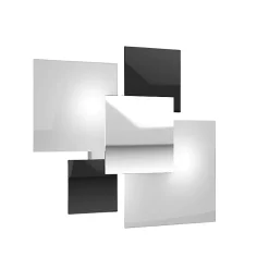 Plafonnier moderne 1088/45-NE Verre Blanc et Noir 4xG9