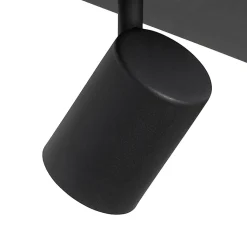 Plafonnier moderne noir 3 lumières réglable rectangulaire - Jeana