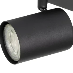 Plafonnier moderne noir 3 lumières réglable rectangulaire - Jeana