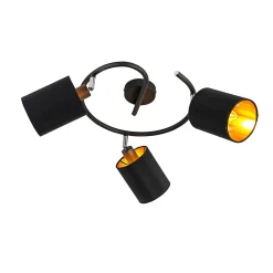 Plafonnier moderne noir 3 lumières - Lofty