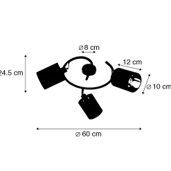 Plafonnier moderne noir 3 lumières - Lofty