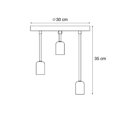 Plafonnier moderne noir 3 lumières - Facil