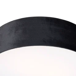 Plafonnier moderne noir 40 cm avec intérieur doré - Drum