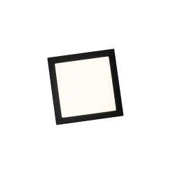 Plafonnier moderne noir carré avec LED IP44 - Lys