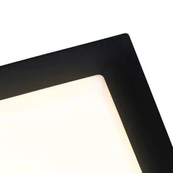 Plafonnier moderne noir carré avec LED IP44 - Lys