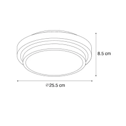 Plafonnier moderne noir et blanc 25 cm IP44 - Walden