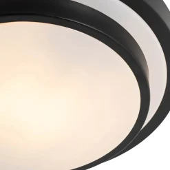 Plafonnier moderne noir et blanc 25 cm IP44 - Walden