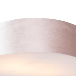 Plafonnier moderne rose 40 cm avec intérieur doré - Drum