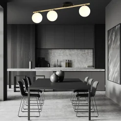 Plafonnier MONZA 3 BL OPAL, Emibig Lighting, Fabriqué en EU