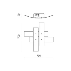 Plafonnier moyen Lara verre blanc, détails argent, 70x70cm, 2xE27 max 70W, style moderne, ampoules non incluses, IP20