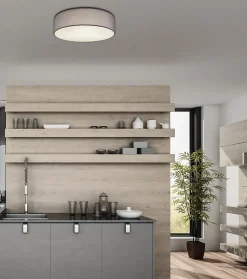 Plafonnier métal blanc, 3x E27 LED SANNA