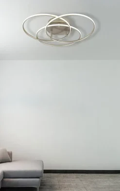 Plafonnier métal nickel mat, LED KOMBOS