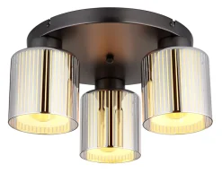 Plafonnier métal noir chromé/gunmetal, 3x E27 FELICIA