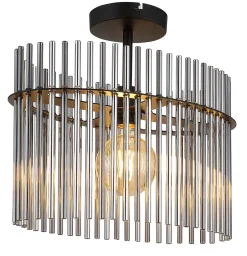 Plafonnier métal noir mat, 1x E27 GORLEY