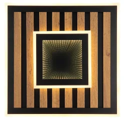 Plafonnier métal noir mat, LED WOODY