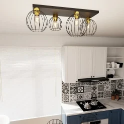 Plafonnier NEST 4 BL GOLD, Emibig Lighting, Fabriqué en EU