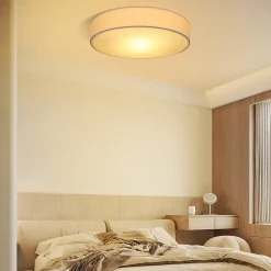 Plafonnier NETTLIFE abat-jour en tissu rond 38CM E27 lampe de plafond de chambre moderne