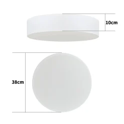 Plafonnier NETTLIFE abat-jour en tissu rond 38CM E27 lampe de plafond de chambre moderne