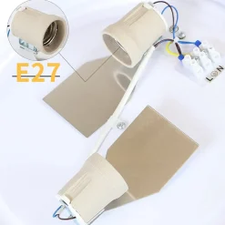 Plafonnier NETTLIFE rond en tissu 38 cm, E27, lampe de plafond moderne pour chambre à coucher