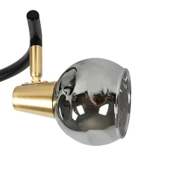 Plafonnier noir 44,5 cm avec verre fumé 3 lumières - Vidro