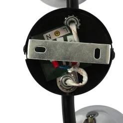 Plafonnier noir avec laiton et verre fumé 2 lumières - Vidro