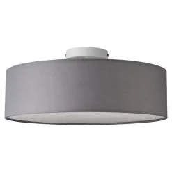 Plafonnier Omaha 3 x E27 Plasitque Textile Organza Diamètre De 45 Cm Gris Blanc lux.pro