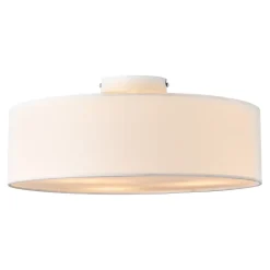 Plafonnier Omaha 3 x E27 Plastique Textile Organza Diamètre De 45 Cm Marron Blanc lux.pro