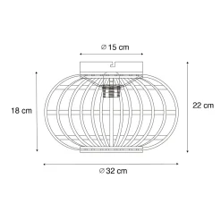 Plafonnier oriental en bambou - Amira