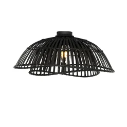 Plafonnier oriental en bambou noir 62 cm - Pua