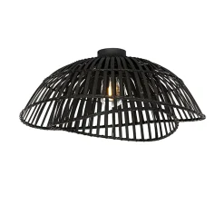 Plafonnier oriental en bambou noir 62 cm - Pua