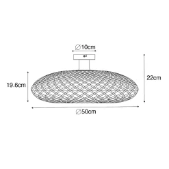 Plafonnier oriental en bambou 50 cm - Ostrava