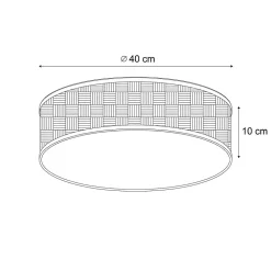 Plafonnier oriental en rotin 38 cm - Trammy