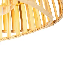 Plafonnier oriental noir avec bambou naturel 30 cm - Pua