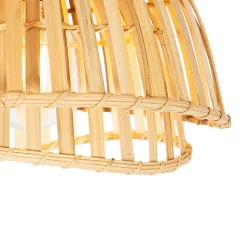 Plafonnier oriental noir avec bambou naturel 30 cm - Pua