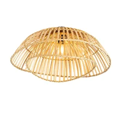 Plafonnier oriental noir avec bambou naturel 62 cm - Pua