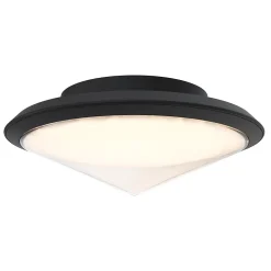 Plafonnier Ortano LED intégrée 1100lm 20W IP44 GoodHome noir