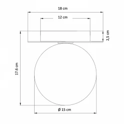 Plafonnier ou applique dorée en verre blanc - Fonzo