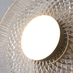 Plafonnier ou applique verre transparent et cannelé - Damian