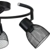 plafonnier Phenix noir avec 3 spots orientables