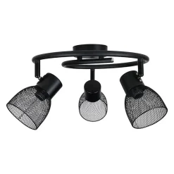 plafonnier Phenix noir avec 3 spots orientables