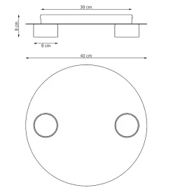 Plafonnier PIXO 2 BL, Emibig Lighting, Fabriqué en EU